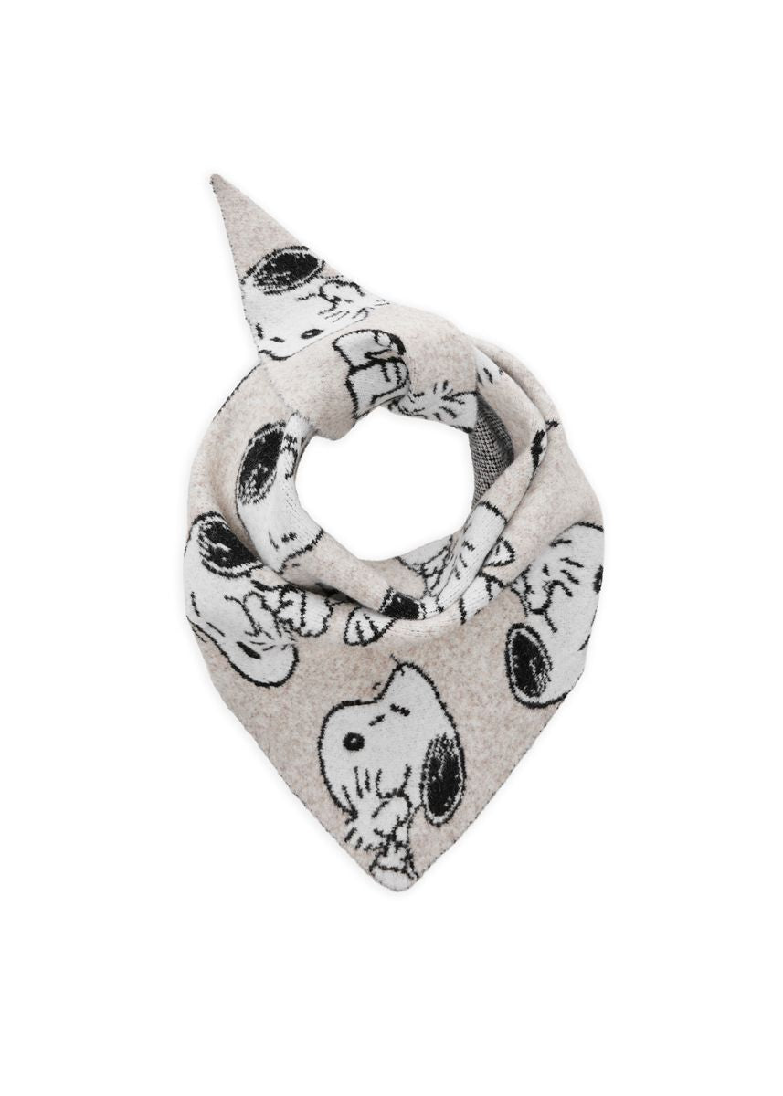 Gestricktes Dreieckstuch mit Snoopy-Motiv allover