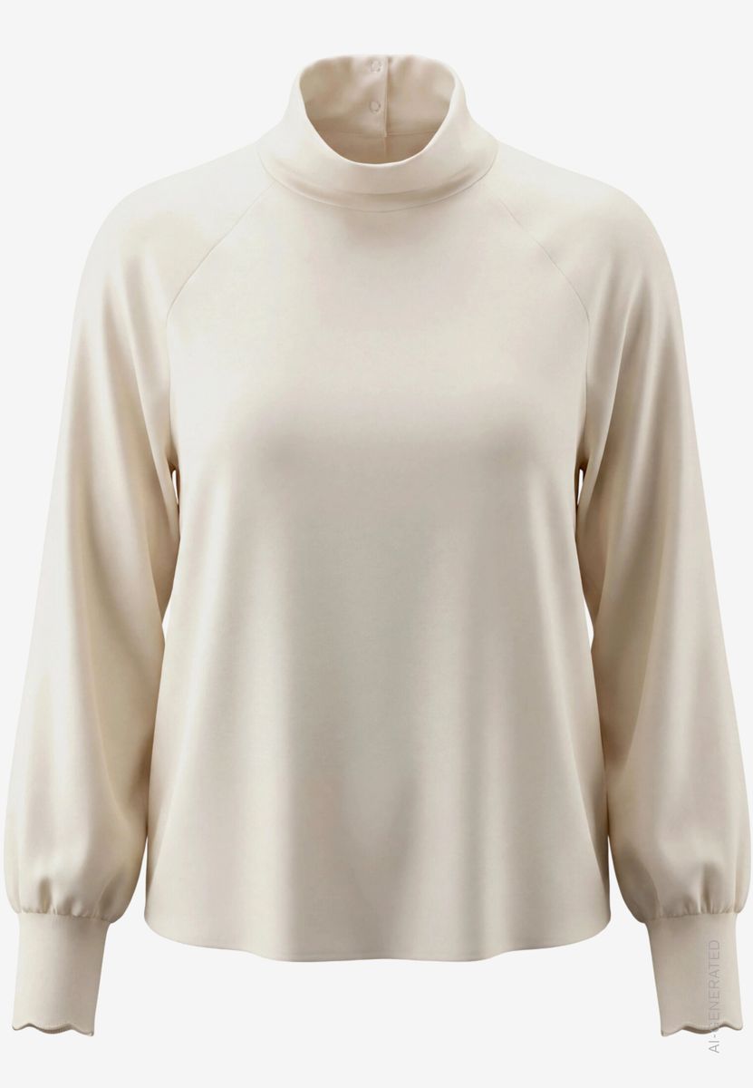 Damen Satinbluse mit Stehkragen