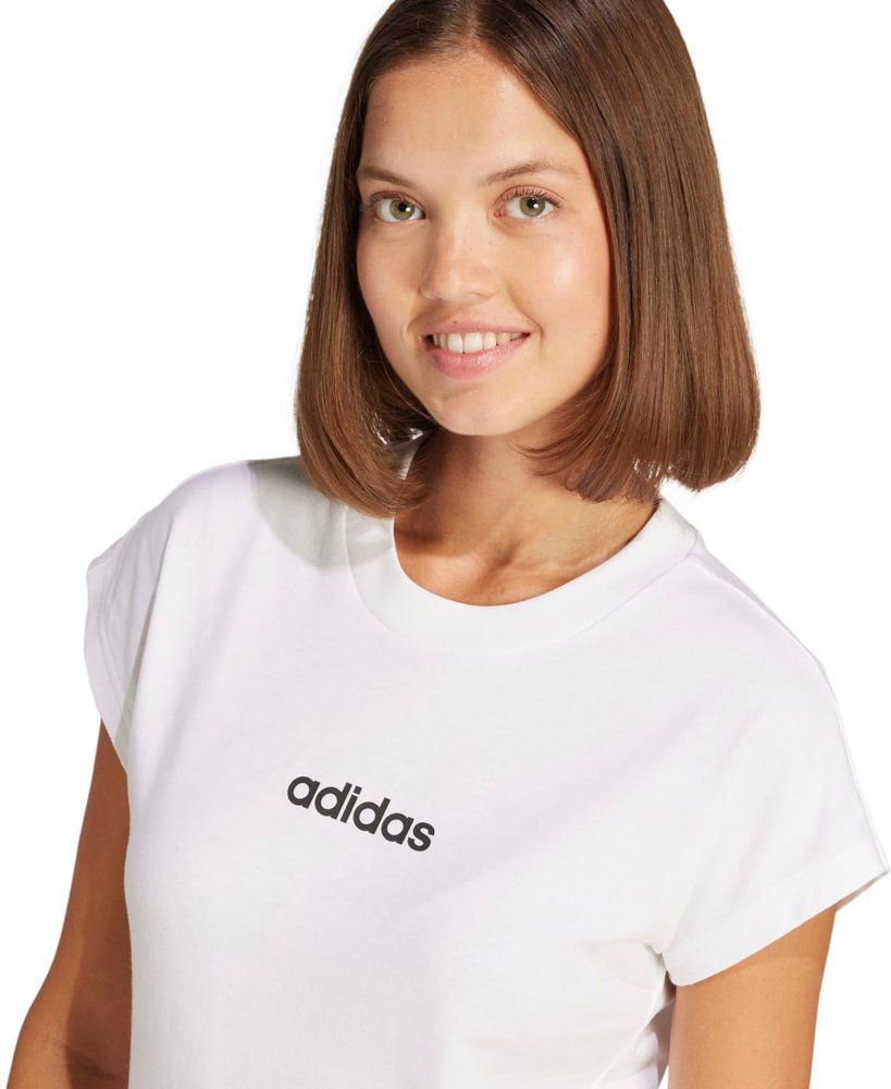 ADIDAS Damen Shirt Essentials Linear Cotton
