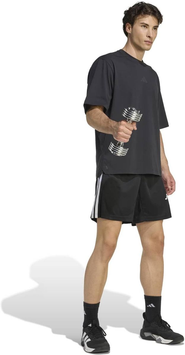 ADIDAS Herren Shorts WORKOUT ESSENTIALS BASE 3-STRIPES PIQUÉ SHORT 7 IN