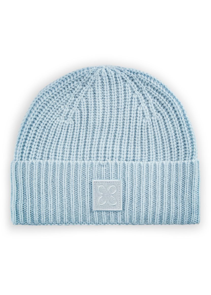 KNITTED HAT ACRYL/WOOL SOLID blue-2