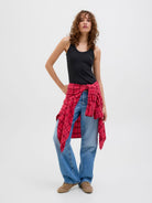 JXFRIDA SL U-NECK TOP JRS NOOS