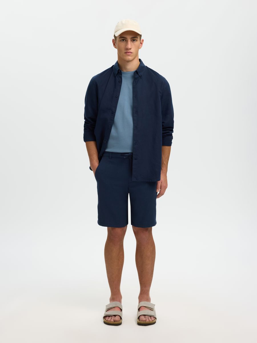 SLHREGULAR-BRODY LINEN BLD SHORTS N