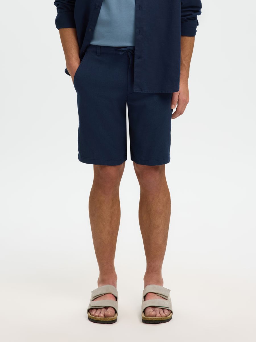 SLHREGULAR-BRODY LINEN BLD SHORTS N