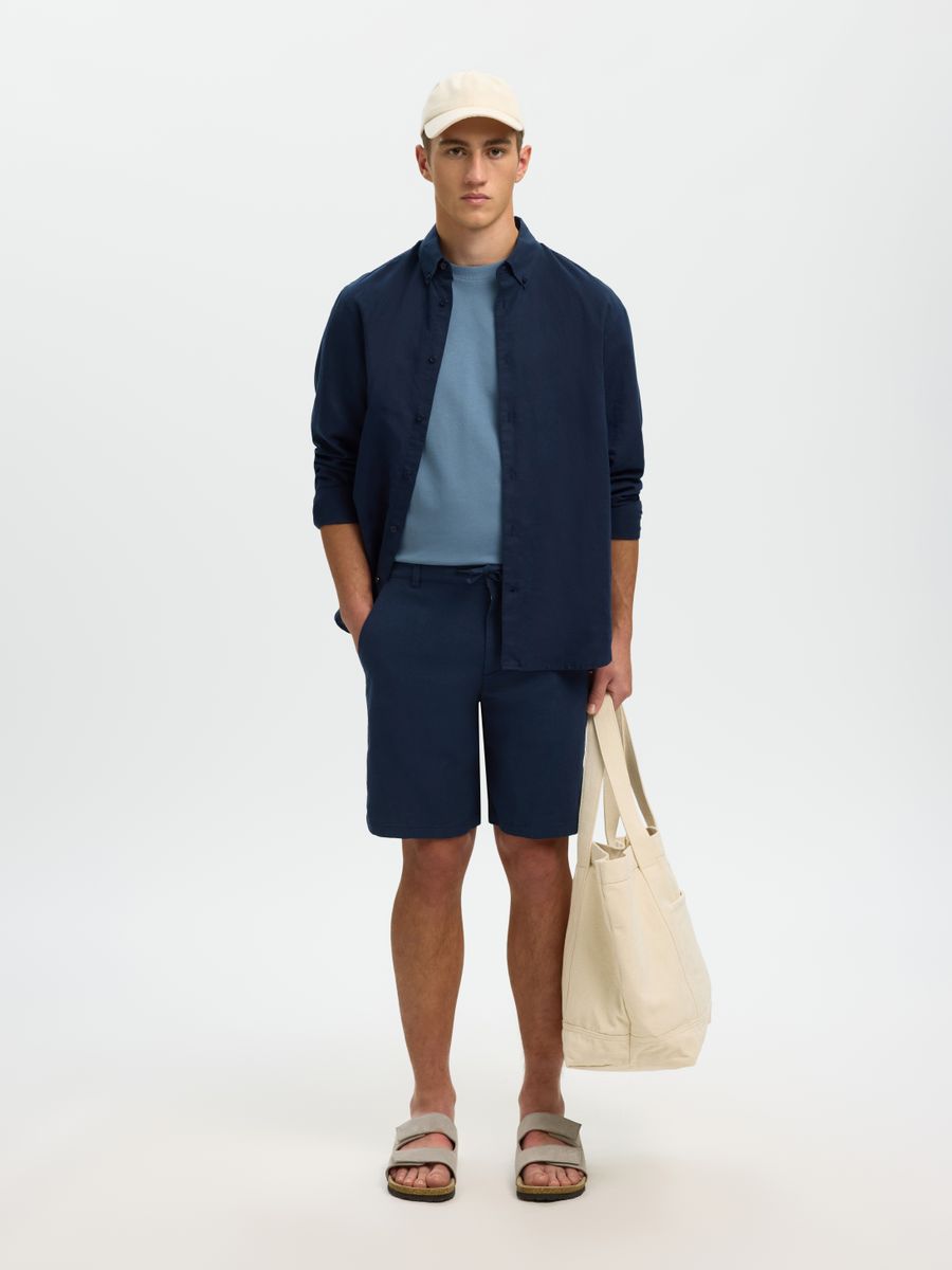 SLHREGULAR-BRODY LINEN BLD SHORTS N