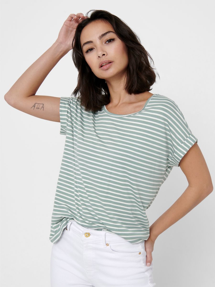 ONLMOSTER STRIPE S/S O-NECK TOP JRS