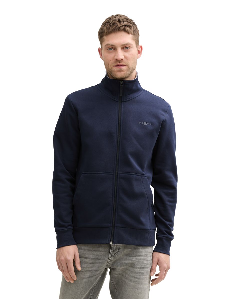 printed stand-up sweat jacket
