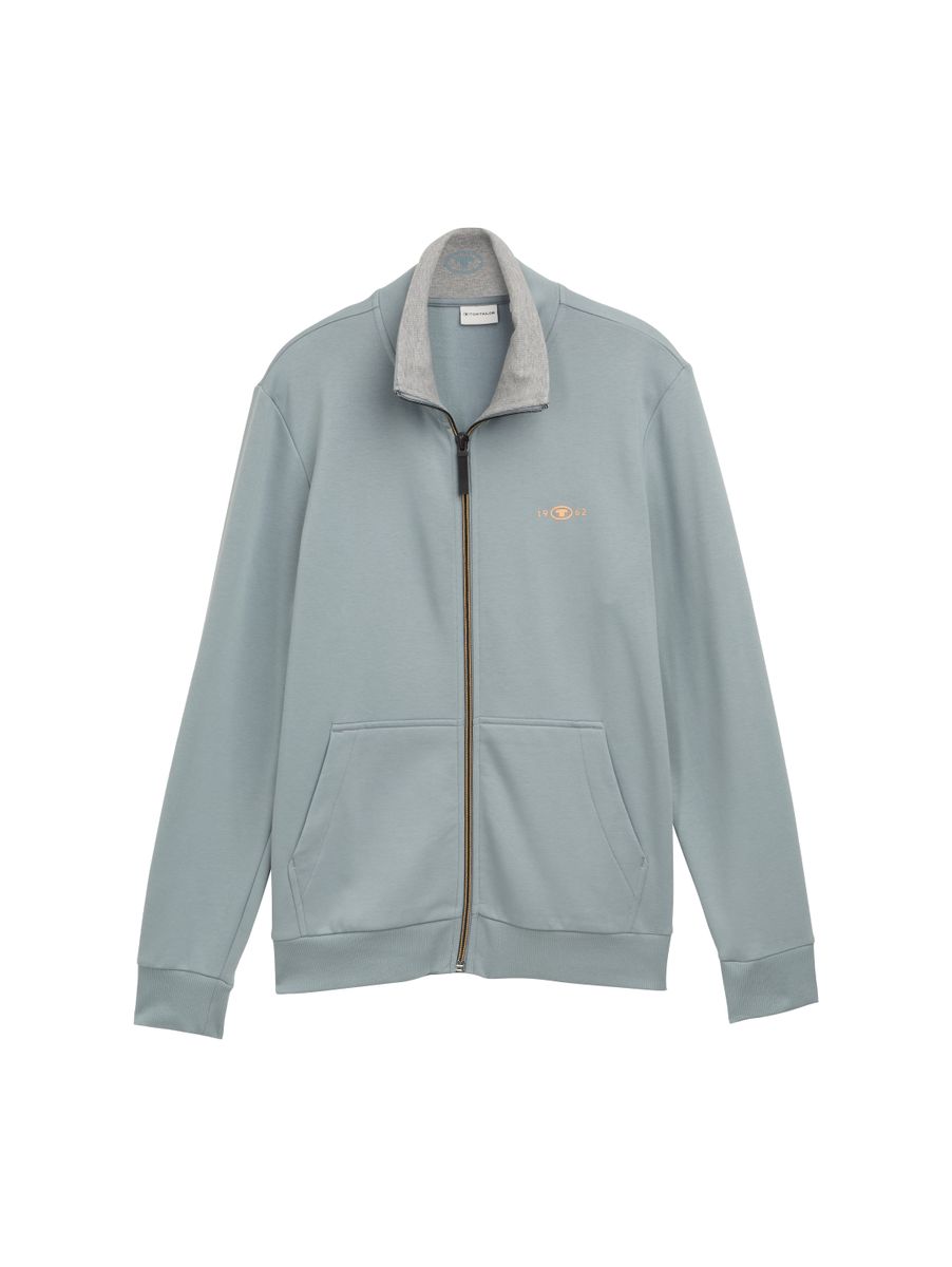 printed stand-up sweat jacket