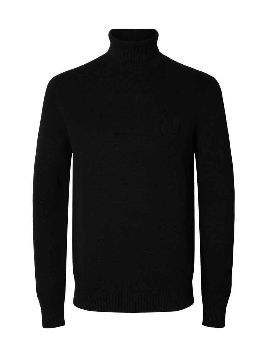 SLHDANE LS KNIT STRUCTURE ROLL NECK