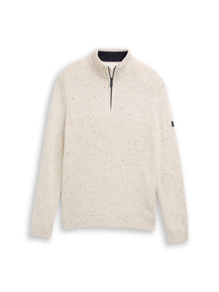 Troyer Strickpullover mit Strukturmix