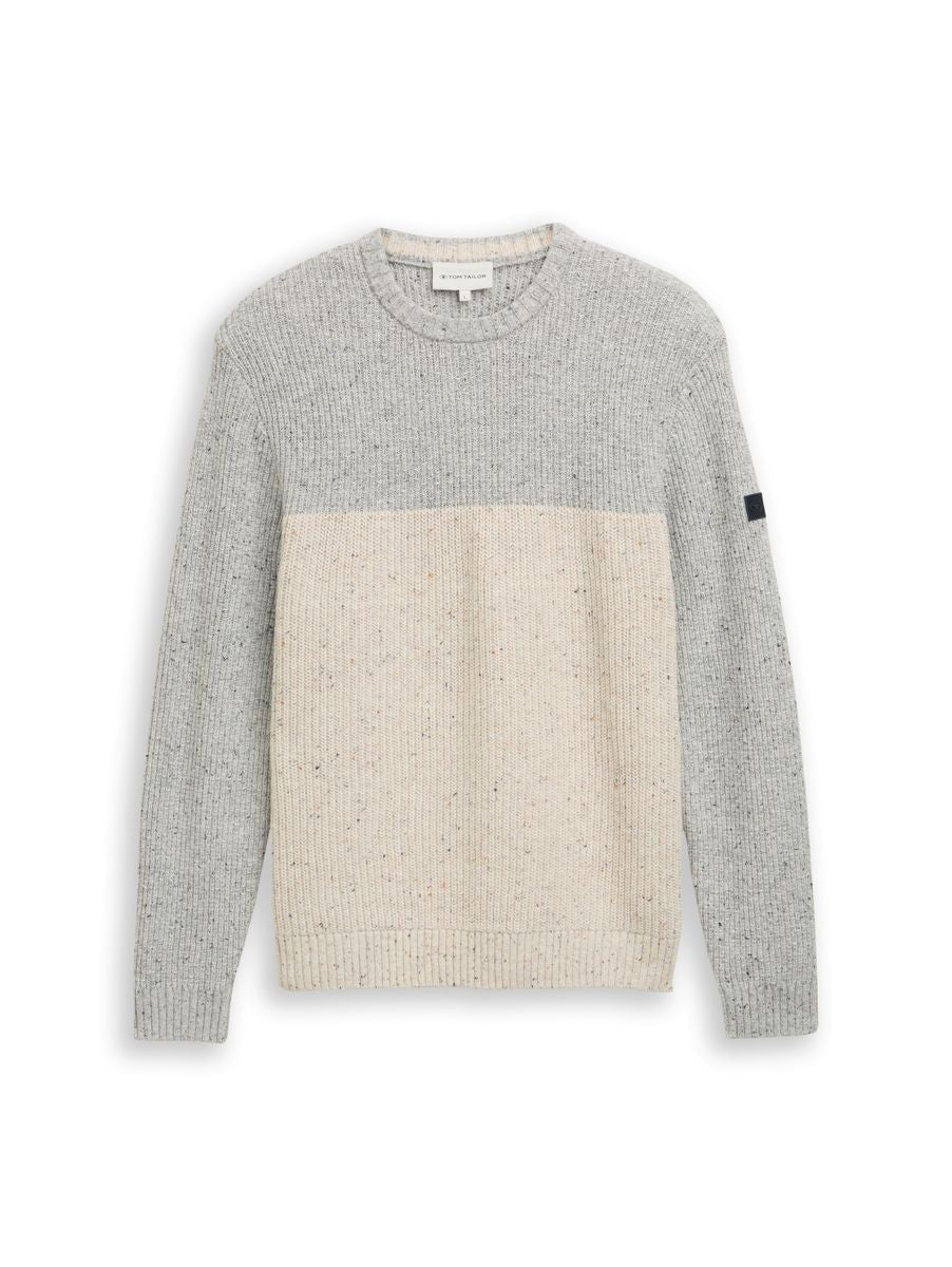 Strickpullover mit Strukturmix