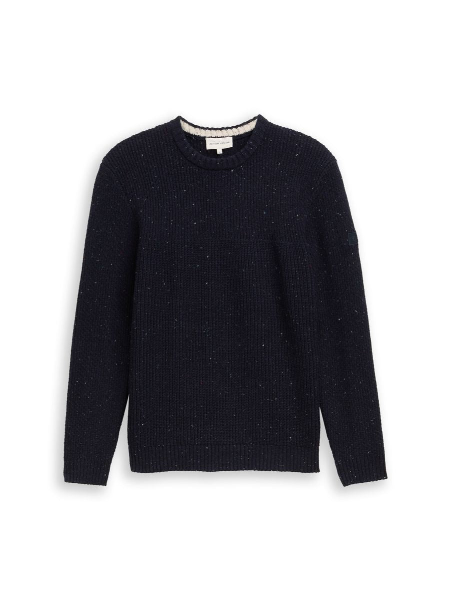 Strickpullover mit Strukturmix