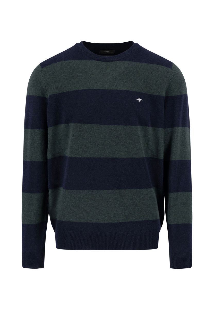 O-Neck, Stripe, Merino Cashmere