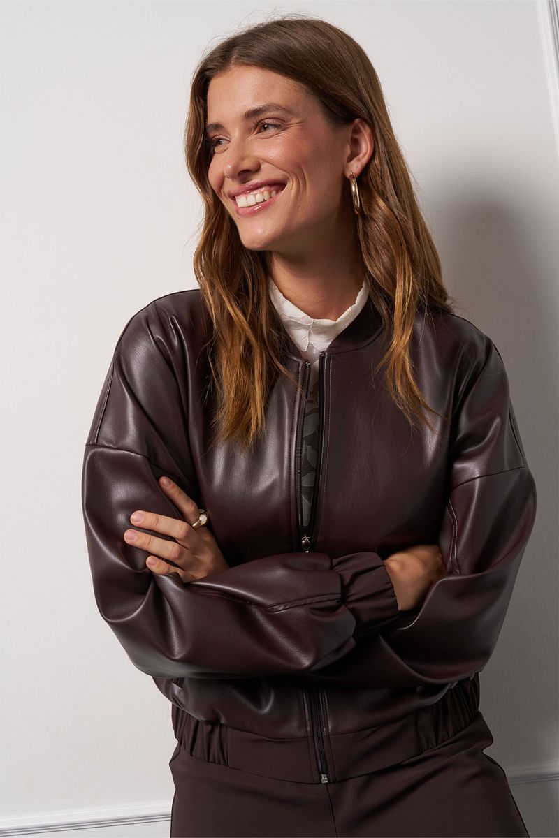 Mayte faux leather bomber