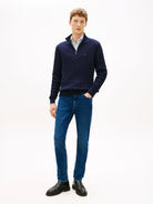 CLASSIC COTTON CABLE ZIP MOCK