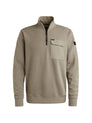 Half zip collar knit look jersey