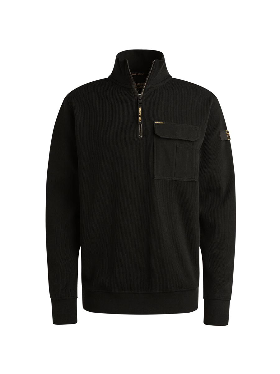 Half zip collar knit look jersey