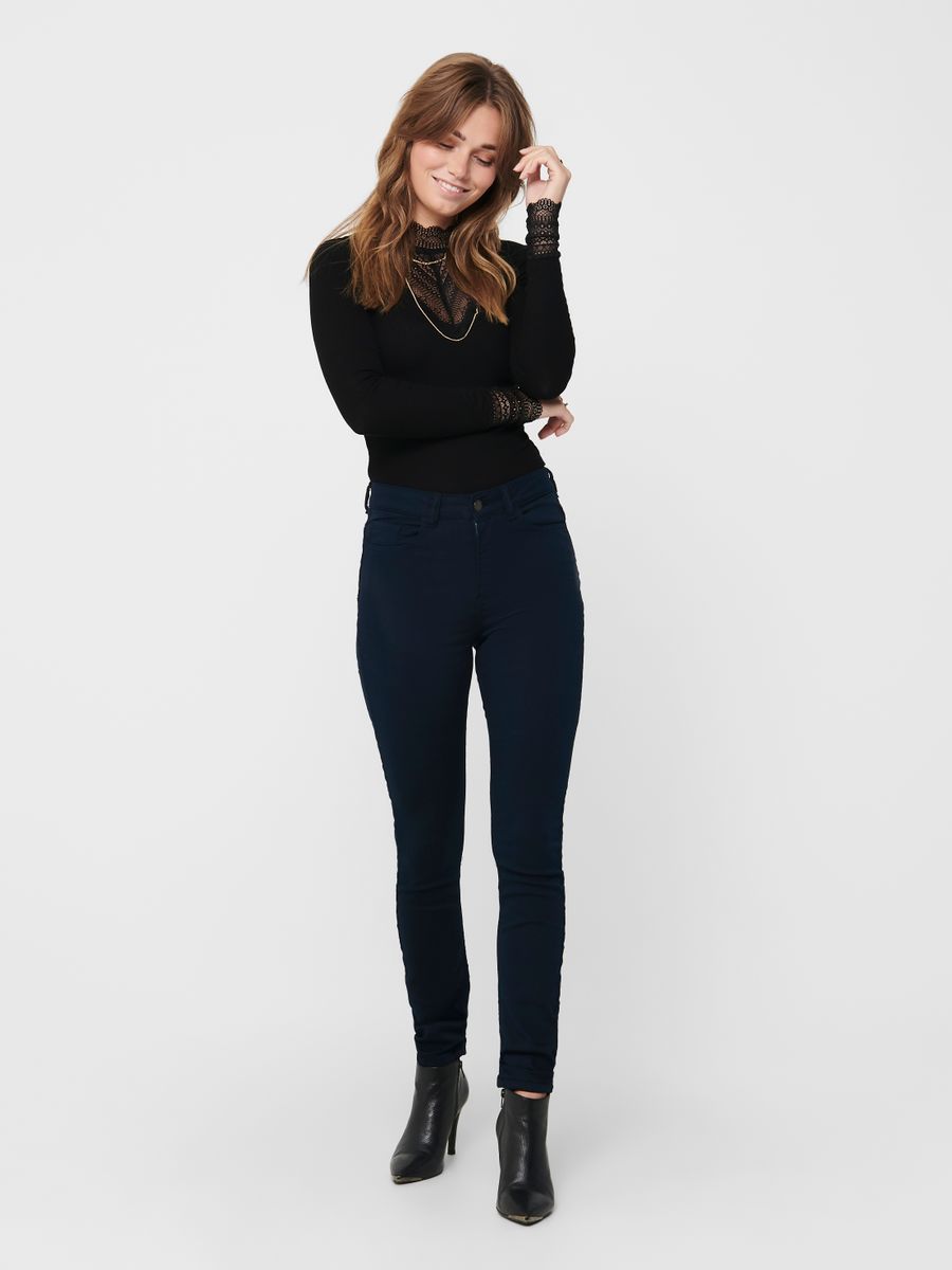ONLTILDE L/S HIGH NECK LACE TOP JRS