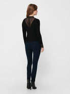 ONLTILDE L/S HIGH NECK LACE TOP JRS