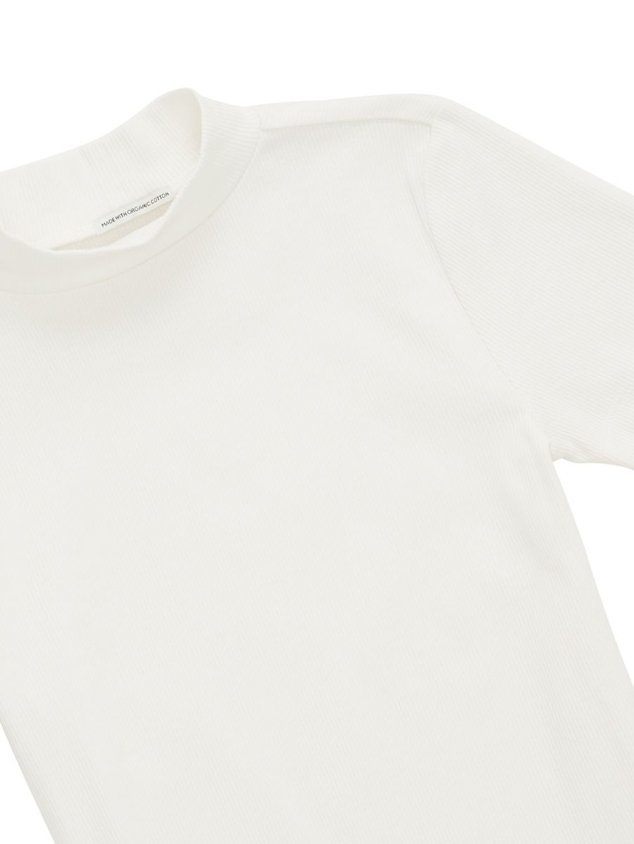 cropped mock neck rib t-shirt