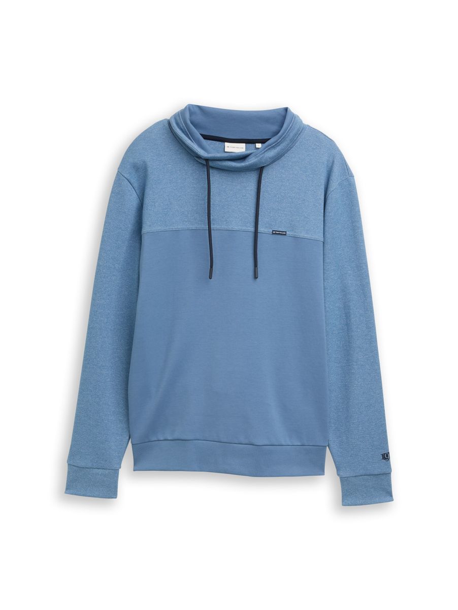 Snood Sweatshirt mit Struktur-Mix
