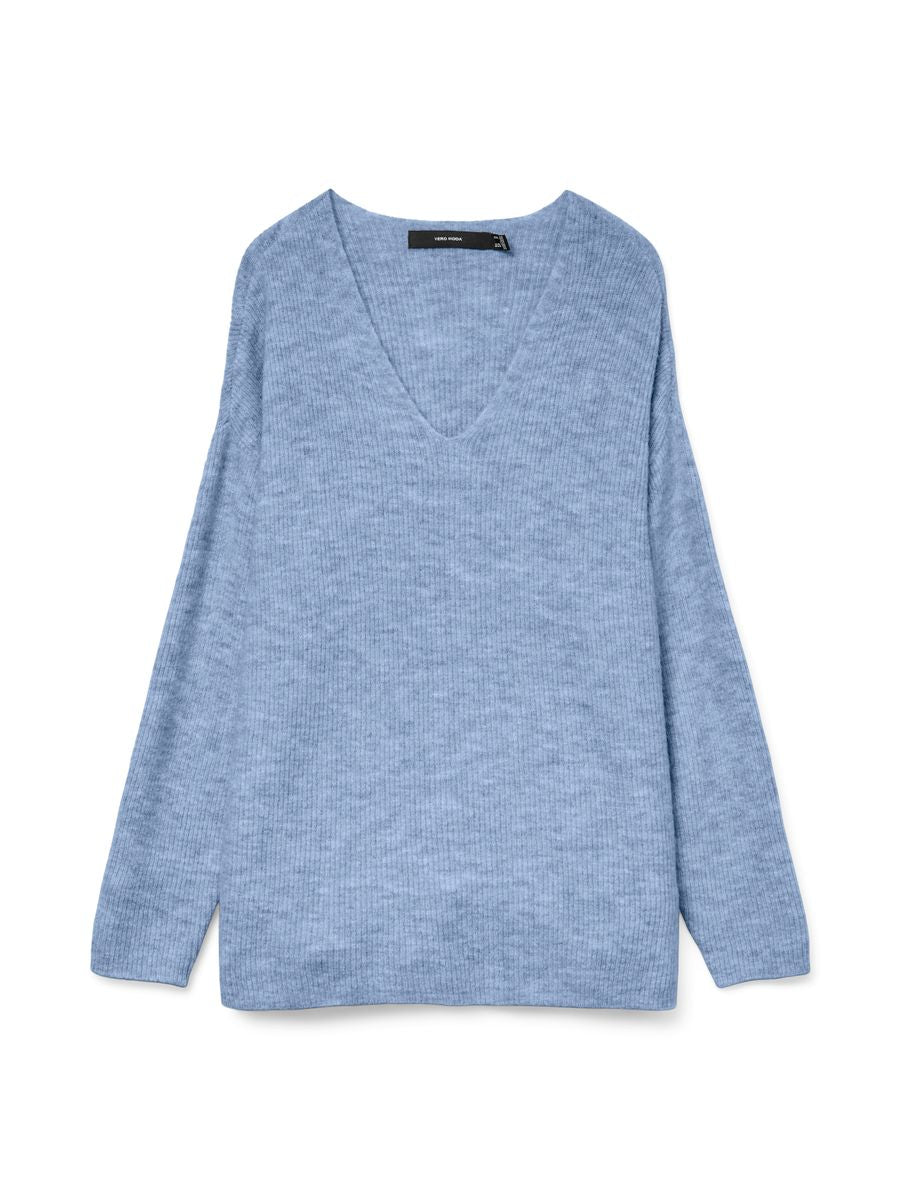 VMCREWLEFILE LS V-NECK BLOUSE NOOS