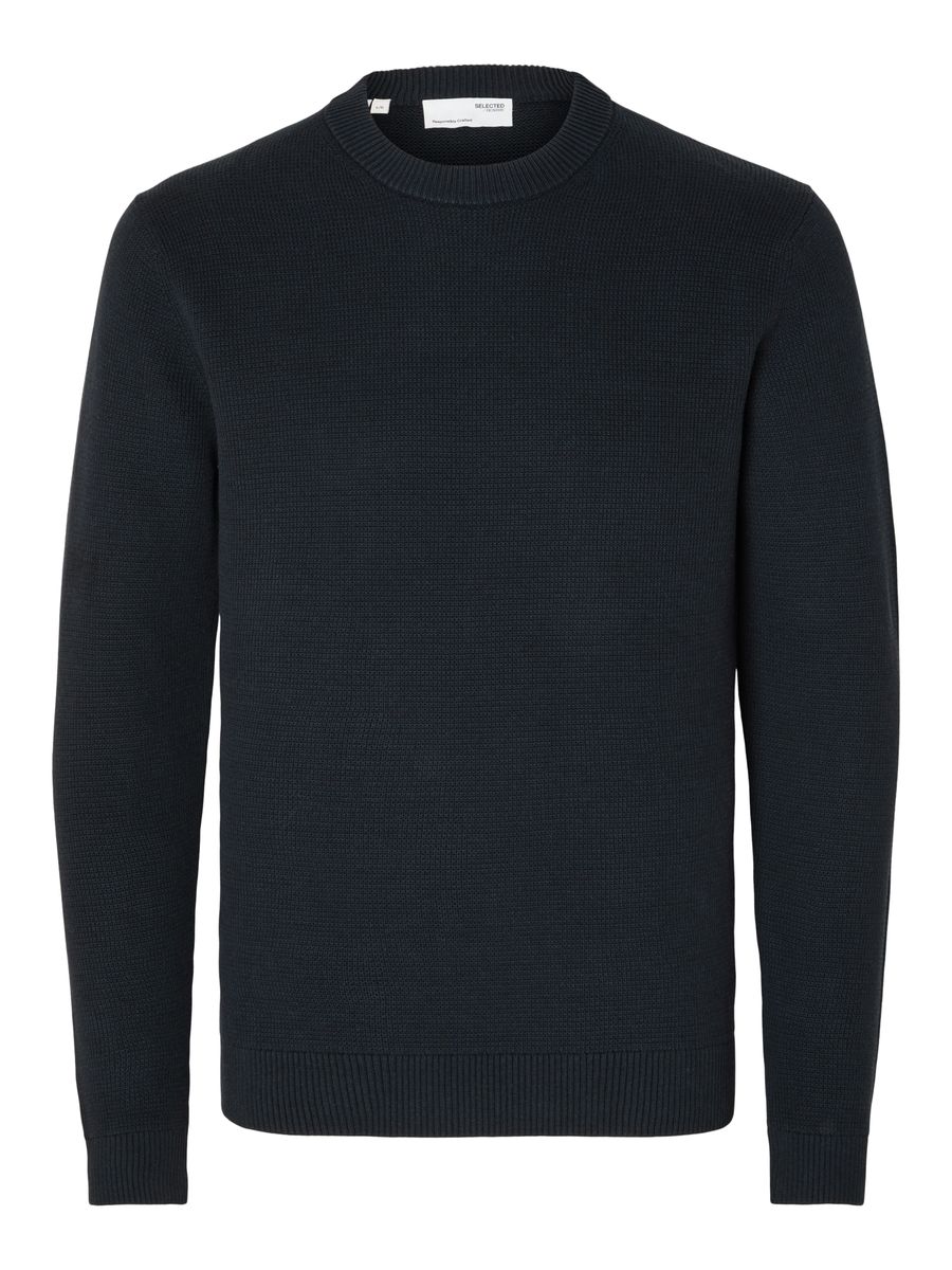 SLMDANE LS KNIT STRUCTURE CREW NECK
