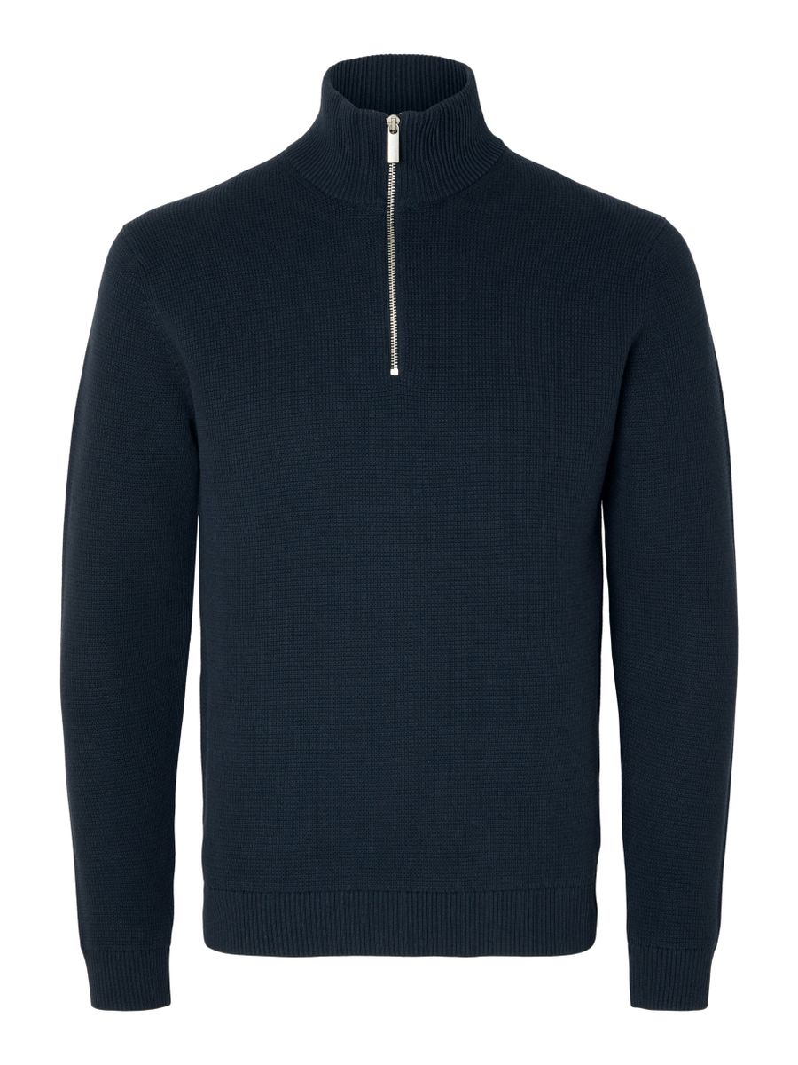 SLMDANE LS KNIT STRUCTURE HALF ZIP