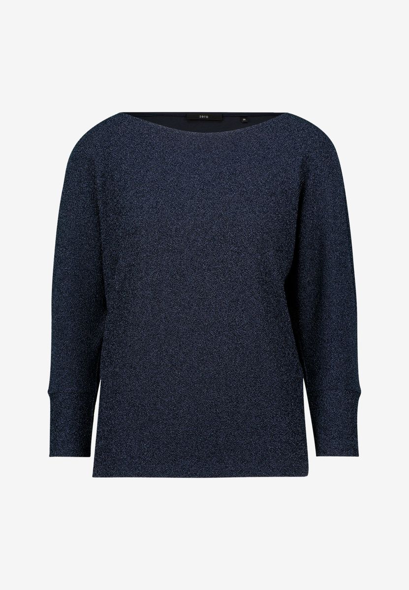 Glitzer-Shirt mit U-Boot Ausschnitt