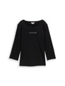 Slim Fit Langarmshirt mit Glitzer-Logo