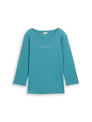 Slim Fit Langarmshirt mit Glitzer-Logo