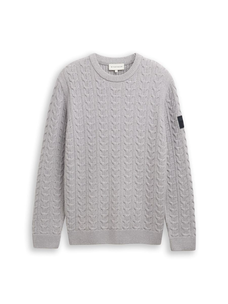 Strickpullover mit Zopfmuster