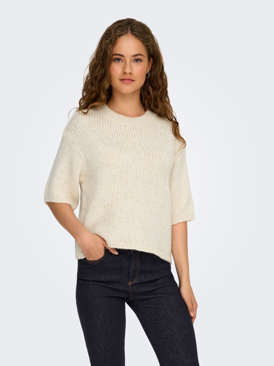 JDYLINEA S/S PULLOVER O-NECK KNT NO