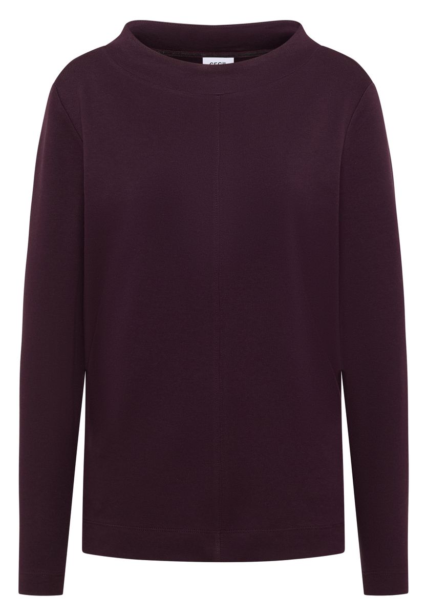 Funnelneck Shirt in Unifarbe