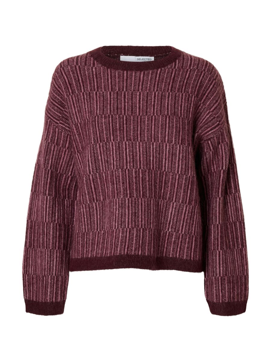SLFALVA LS KNIT STRIPE O-NECK