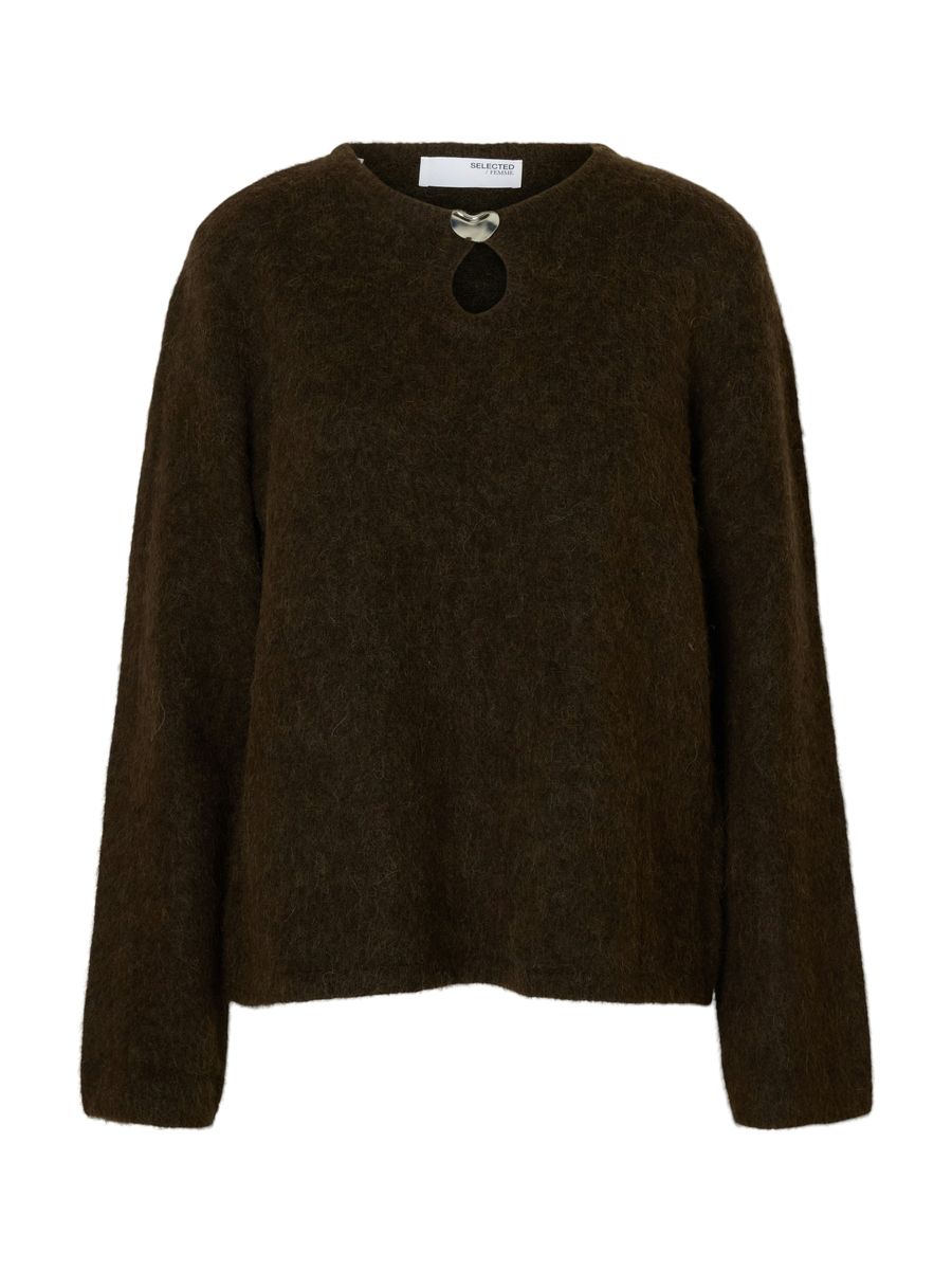 SLFLULU BRUSHED LS KNIT KEYHOLE O-N