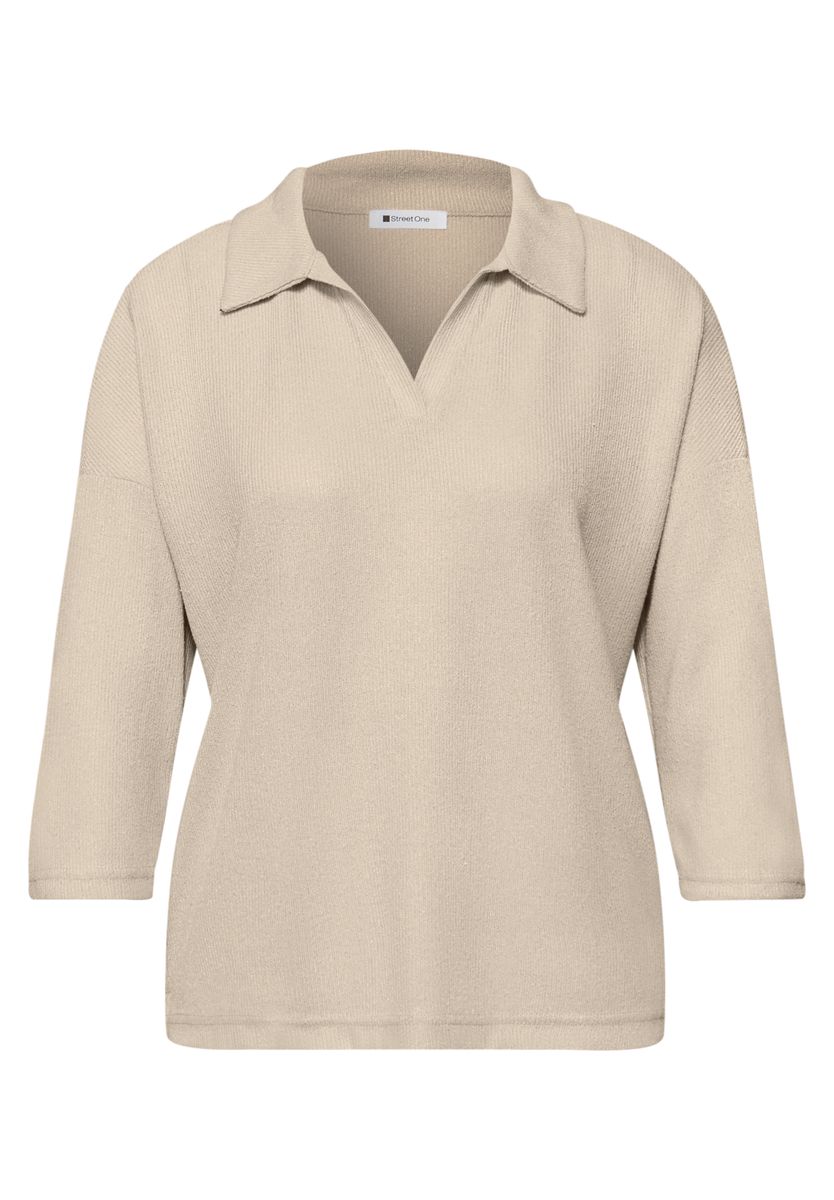 LTD QR knit look polo shirt