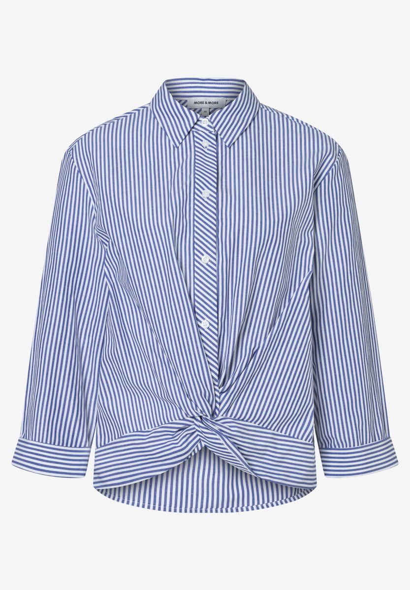 Gestreifte Bluse mit Knot-Detail