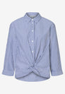 Gestreifte Bluse mit Knot-Detail