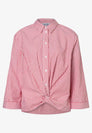 Gestreifte Bluse mit Knot-Detail