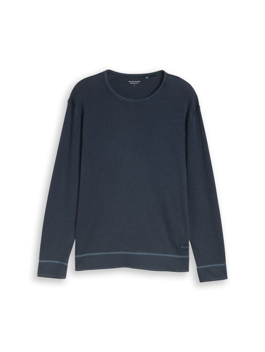 Langarmshirt mit Waffelstruktur