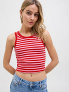 JXFALLON STR SL STRIPE RIB TOP JRS