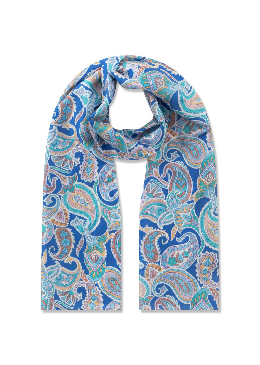 PRINTED SCARF SILK PONGÉ PAISLEY bl