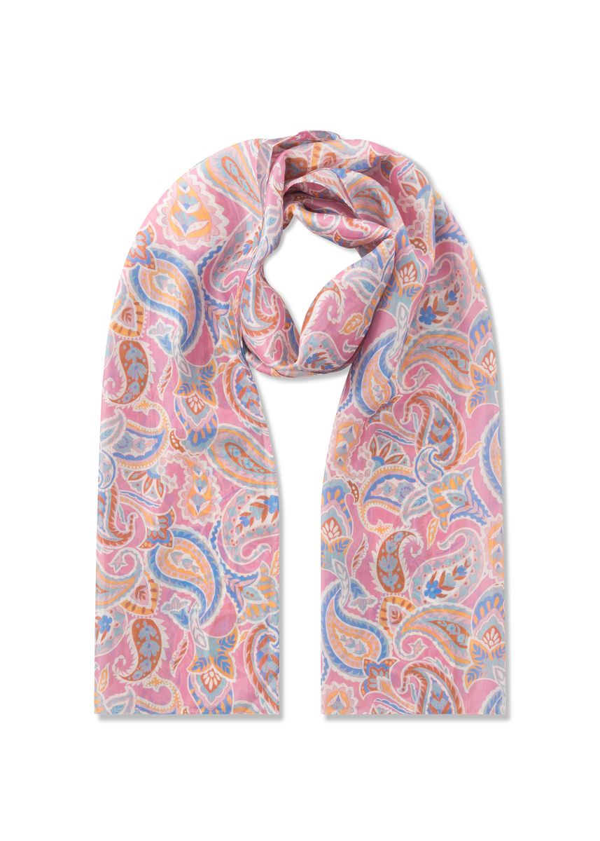 PRINTED SCARF SILK PONGÉ PAISLEY bl