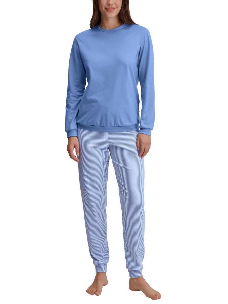 DAMEN Pyjama mit Bündchen