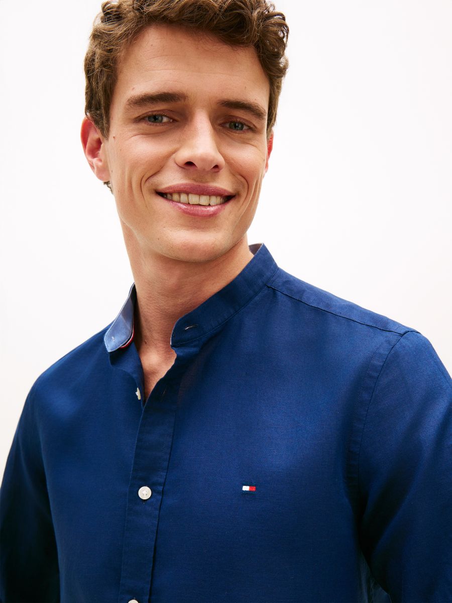 LI BLEND STAND COLLAR SHIRT