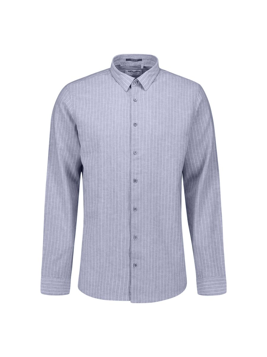 Shirt Vertical Small Stripe With Linen