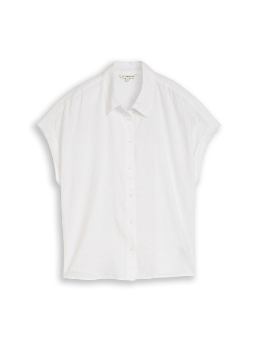 Loose Fit Bluse mit Leinenanteil