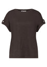 T-Shirt mit Rundhals und Knopfdetails