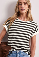 T-Shirt mit Rundhals und Knopfdetail